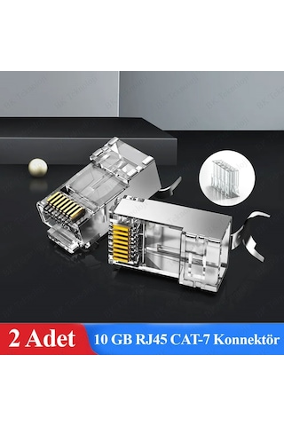 Yüksek Performanslı Altın Kaplama Rj45 8p8c Cat7 Konnektör-2 Adet