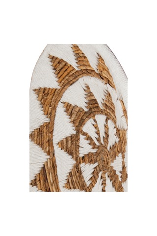 Bohem Hasır Yuvarlak Duvar Dekoru Bambu Ve Makrome İle Yapılan Duvar Süsü 50 Cm X 50 Cm-74