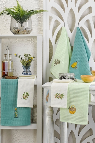 Formeya 6'lı Mutfak Kurulama Bezi Waffle Desen 40x60 Cm 6 Adet Mint
