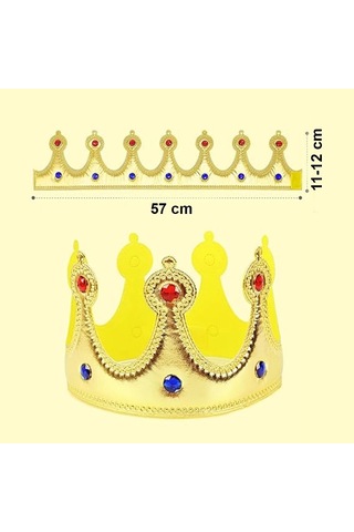 Altın Renk Eva Malzemeden İmal Çocuk Kral Tacı 57 Cm Diğer