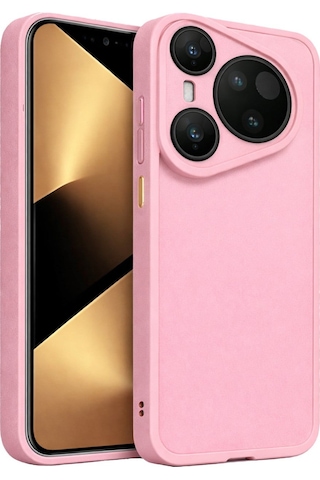 Huawei Pura 70 Pro Ve Pura 70 Pro Plus Uyumlu Kamera Çıkıntılı Mat Silikon Telefon Kılıfı Pembe