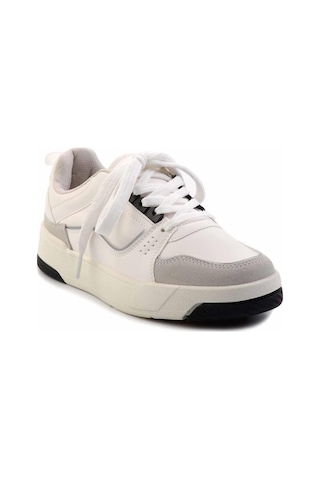 Bambi Beyaz Lame Kadın Sneaker K01591513009 Beyaz