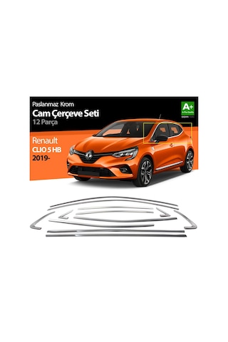 S-Dizayn  Renault Clio 5 Krom Cam Çerçevesi 12 Prç. 2019 ve Üzeri