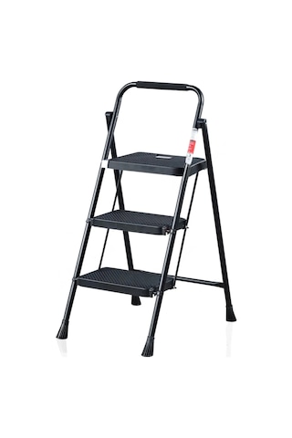 Perilla 51403 Stepla Geniş 3 Basamaklı Katlanır Merdiven Eurotower Siyah
