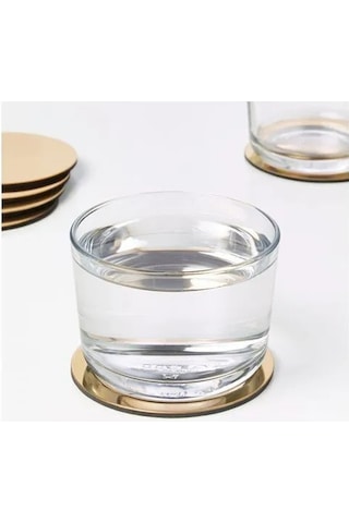 Sumuhome Glattıs Bardak Altlığı Pirinç Rengi 8.5 Cm 6 Adet Altın