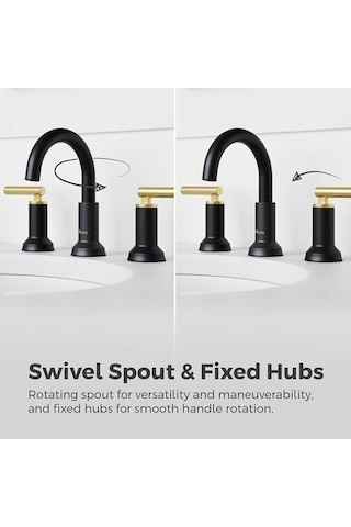 Pfister Capistrano Banyo Lavabo Bataryası, 8 İnç Yaygın, 2 Saplı, 3 Delikli, Mat Siyah Ve Fırçalanmış Altın Kaplama, Lf049csobbg