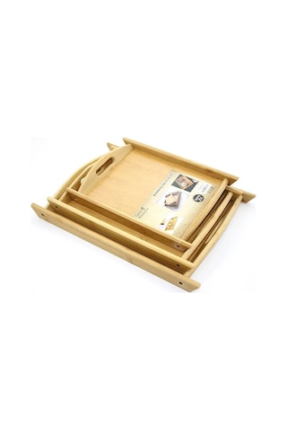 Just Cheap Store 3'lü Bambu Tepsi Alk2164
