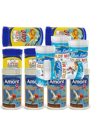 Japon Balığı Yem Seti, Gold Mix Granules ve Gold Natural 12x250