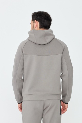 White Stone Gri Cepli Kapüşonlu Fermuarlı Erkek Sweatshirt Grey