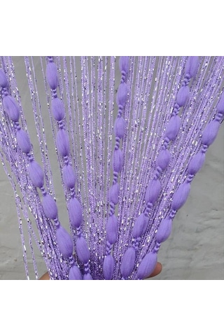 2m X 1m İp Perde Kapı Düz Kurdele İplikli Tüylü Püsküllü Oda Bölücü Ev Dekoru Kapı İçin Payet Perde Kapı İp Perdeleri Mor