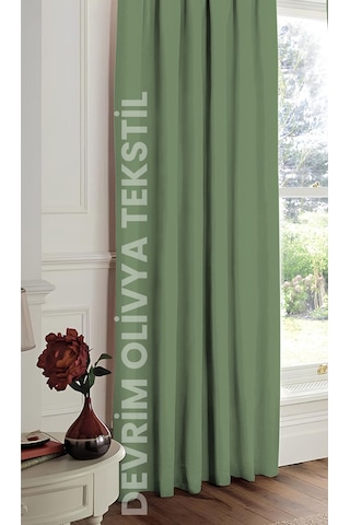 Shy Tekstil Lüks 1. Sınıf Düz Dikim Kiremit Ada Fon Perde En X Yükseklik Su Yeşili