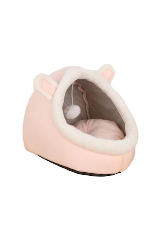 Suntek Kedi Yatak Mağara Evi Çadırlar Yumuşak Yuva Pembe-30cmx30cmx28cm