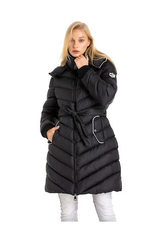 Cipo & Baxx Wm135 Kapşonu Çıkarılabilir Kadın Mont Black