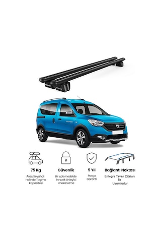Pençe Dacia Dokker 2012-2021 Uyumlu Siyah Ara Atkı 109cm Port Bagaj Tavan Barı
