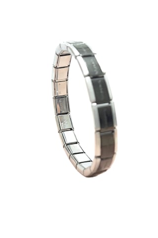 Çelik Bileklik İtalyan Charm Model Unisex Erkek Kadın 3 Mm 18 Cm Ortası Siyah Black Gümüş Çok Renkli