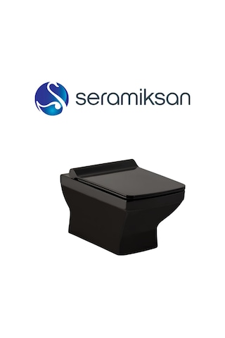 Seramiksan A041043H Silva Kanallı Yavaş Kapak Asma Klozet Siyah