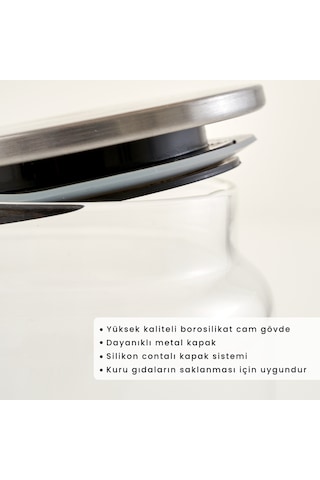 Bella Maison Jely Metal Kapaklı 3'lü Kavanoz Seti 290 CC Naturel