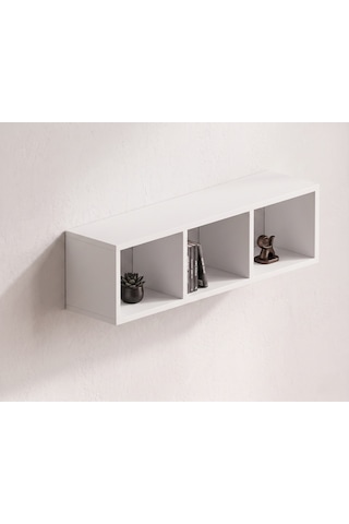 Vira Box Duvar Rafı 90 Cm Dekoratif Kitaplık Ve Duvar Rafı Beyaz
