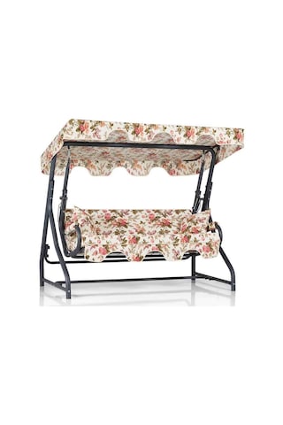 Erinöz Olea 3 Kişilik Bahçe Balkon Teras Salıncağı - İngiliz Gülü