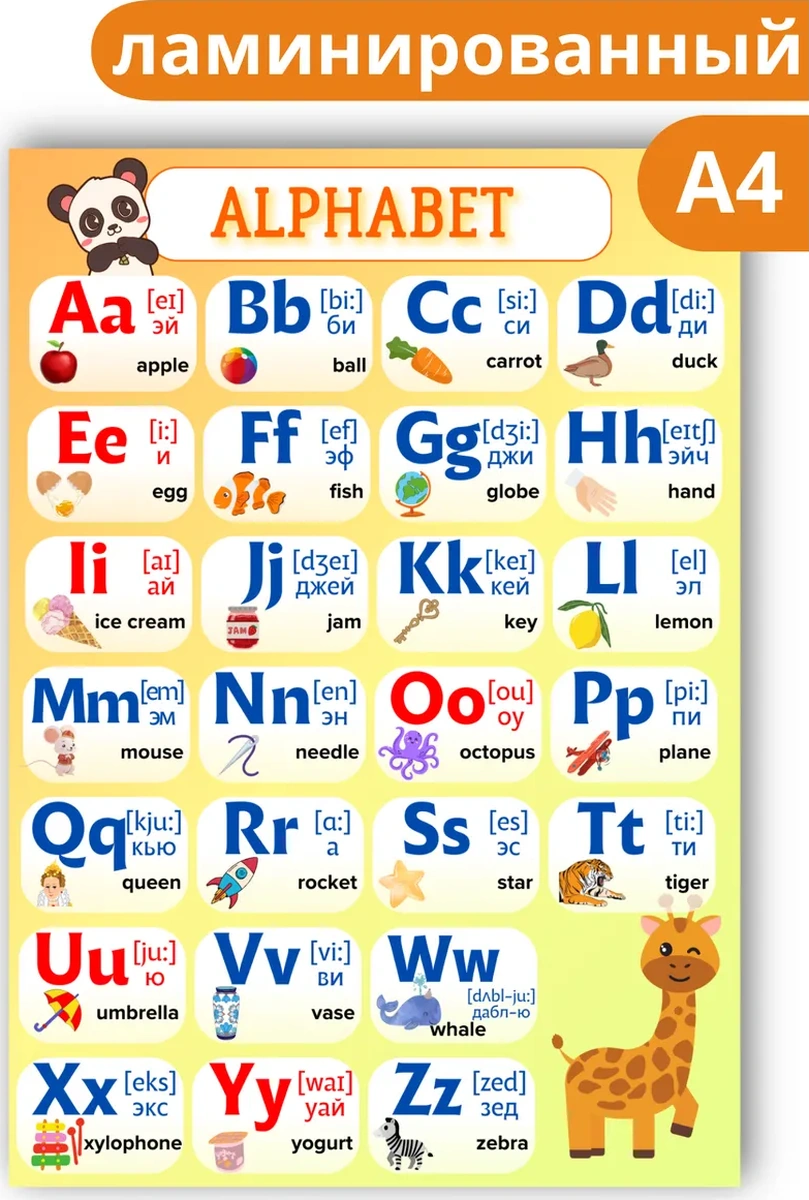 Mıdov 1. Sınıf İçin A4 İngilizce Alfabe Afişi 390622974