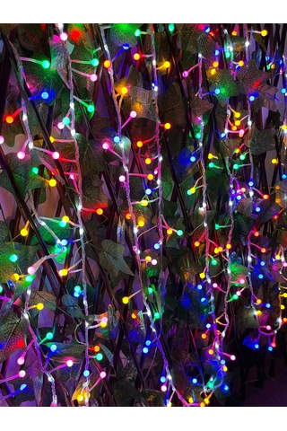 Jasper Yapay Çit Akardiyon 120cmx3m Ve Renkli Dekoratif Fonksiyonlu Işık 5 Metre