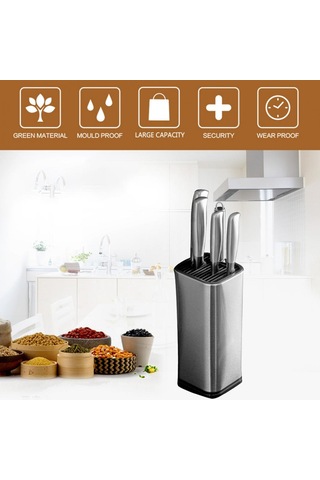 Tutucu Depolama Paslanmaz Çelik Mutfak Bıçağı Büyük Kapasiteli Blok Standı Aracı