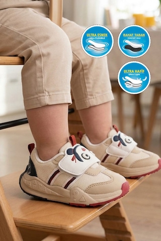 Cool Kum Cırtlı Desenli Anatomik Bebek İlk Adım Spor Ayakkabı Sneaker Orion İa