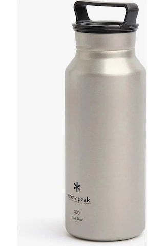 Snow Peak Ti Aurora Bottle 800, 100% Titanyum Su Şişesi, Ultra Hafif Ve Dayanıklı, 27 Oz Kapasite Termoslar Gri