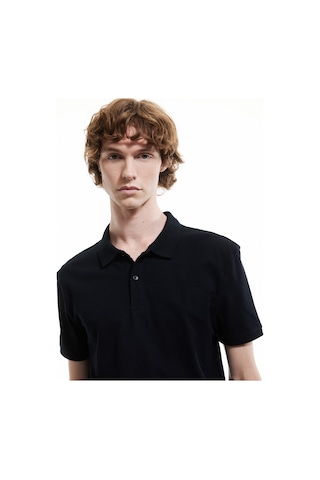 Koton Kısa Kollu Pamuklu Pike Kumaş Polo Yaka Slim Fit Tişört Siyah 5sam10012mk Siyah