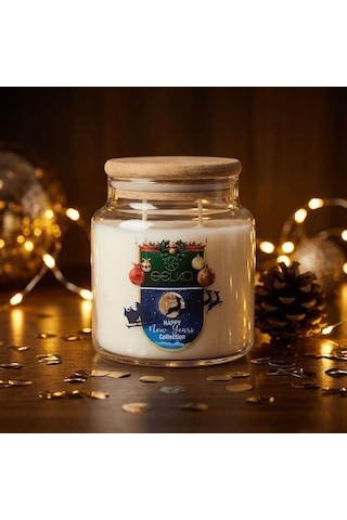 Selka Home 2'li New Year S Büyük Boy Special Kokulu Mum Yılbaşı Özel Koleksiyonu Şeffaf