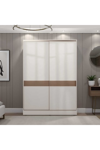 Milano Sürgülü Gardırop - Vizon/zebra 160x223x60 Cm