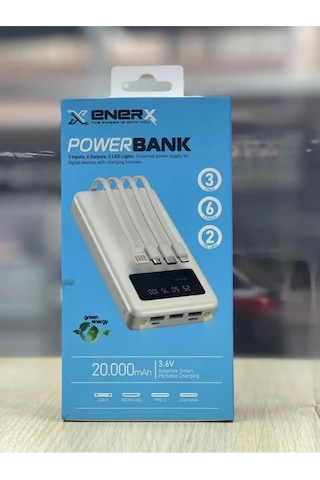 Enerx Enr-p20dc 20000 Mah 2.1 Amper Dahili Kablolu Powerbank Siyah 5545
