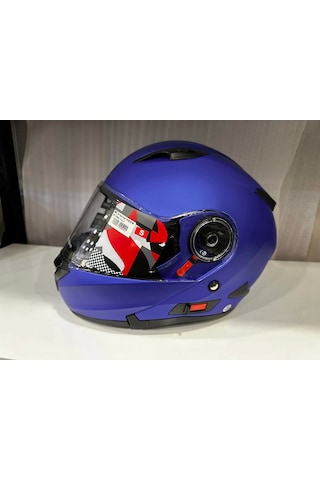 Shiro SH-508 Çene Açılır Kapalı Kask Mat Mavi