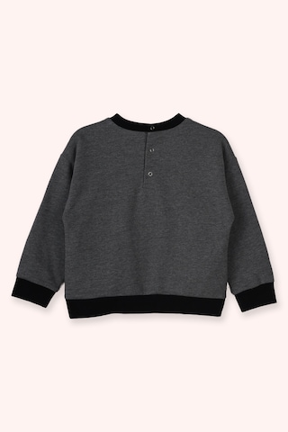 Panço Erkek Bebek Yuvarlak Yaka Antrasit Sweatshirt Gri