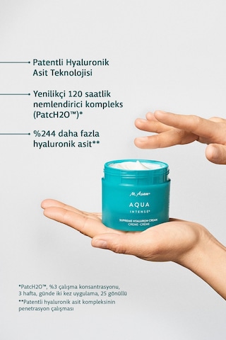 Aqua Intense 120 Saat Etkili Yoğun Nemlendirici Hyaluronlu Parfümsüz Yüz Kremi