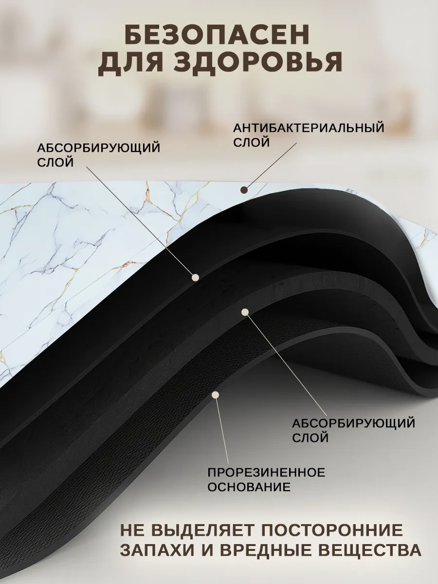 Inhomeka Bulaşık Kurutma İçin Diatomit Emici Nano Paspas 281094016 Beyaz