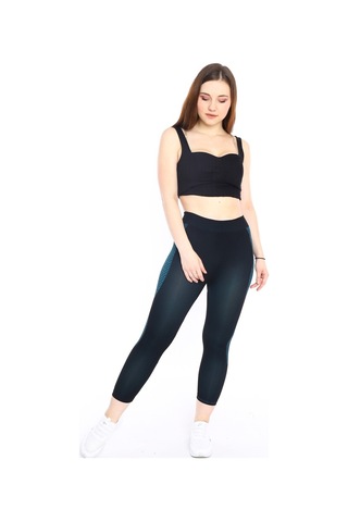 Escetic Kadın Spor Siyah Kısa Tayt, Yumuşak Kumaş-4303 - Xs/s
