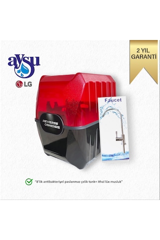 Su Arıtma Cihazı 5 Aşamalı 8 Lt. Pompasız - Kırmızı