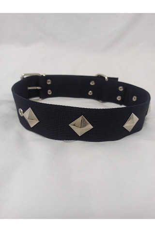 Kozaklı Süslü Köpek Tasması Siyah 70 x 4 CM Siyah