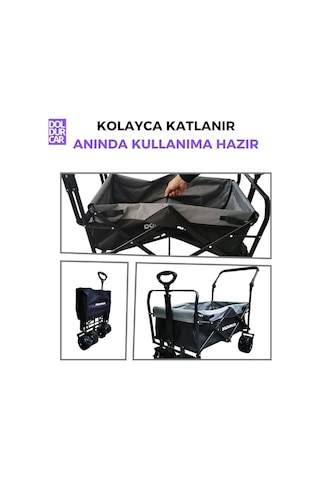 Katlanabilir Vagon Büyük Tekerlekli Plaj Ve Kamp Arabası Çocuk Ve Yük Taşıma İçin Katlanabilir Alışveriş Arabası Bahçe, Seyahat Ve Alışveriş İçin Hafif Taşıma Arabası.