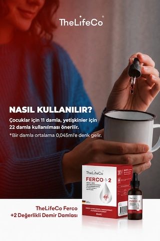 TheLifeCo Ferco +2 Değerlikli Demir Damlası 30 ML