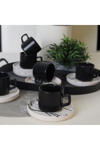 Mermer Stackable Çay Takımı 12 Parça 6 Kişilik 17951 çok renkli