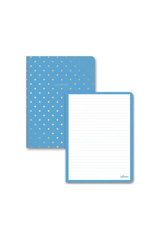 Puantiyeli Mini Defter Çizgili Mavi 14 x 20 CM