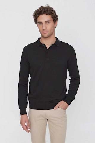 Morven Basic Dinamik Fit Rahat Kesim Polo Yaka Triko Kazak 99kc017001001 Siyah