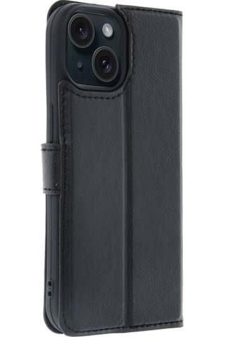 Apple Uyumlu iPhone 15 Trend S Plus Kapaklı Kılıf Siyah