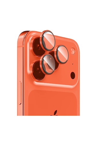 Apple Uyumlu iPhone 17 Pro Zore Mikro Kamera Lens Koruyucu Turuncu