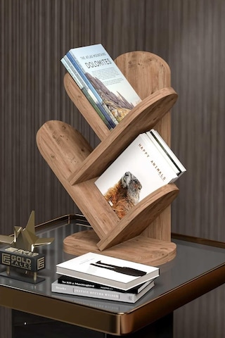 Reyo Falez 3 Raflı Masaüstü Kitaplık Kitap Rafı Atlantik Çam Beyaz