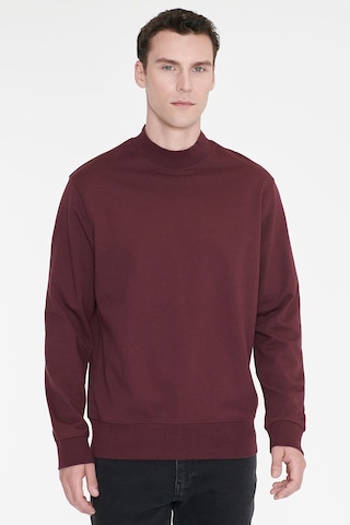 Ac&Co / Altınyıldız Classics Erkek Bordo Pamuklu Standart Fit Normal Kesim Yarım Balıkçı Yaka Sweatshirt