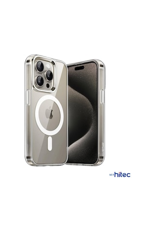 Schitec İphone 15 Pro Max Magsafe Özellikli Şeffaf Kılıf