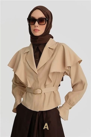 Armine Kolu Seyyar Ceket 25y5906 Aytaşı Krem